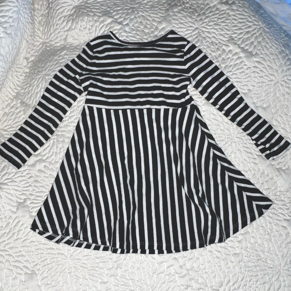 Toddler girl black and white striped skater dress by Cat and Jack